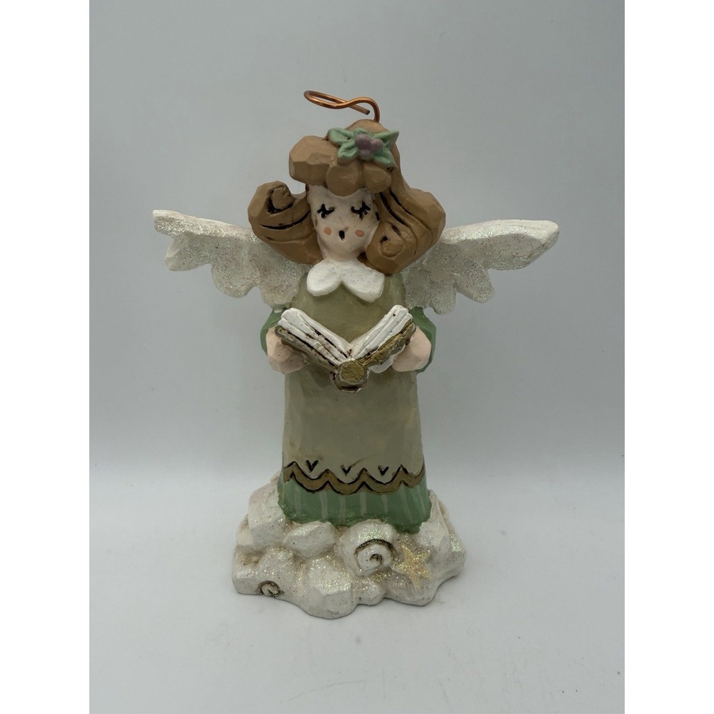 Kurt S Adler Angel Ornament Reading Book‎ Glitter Wings